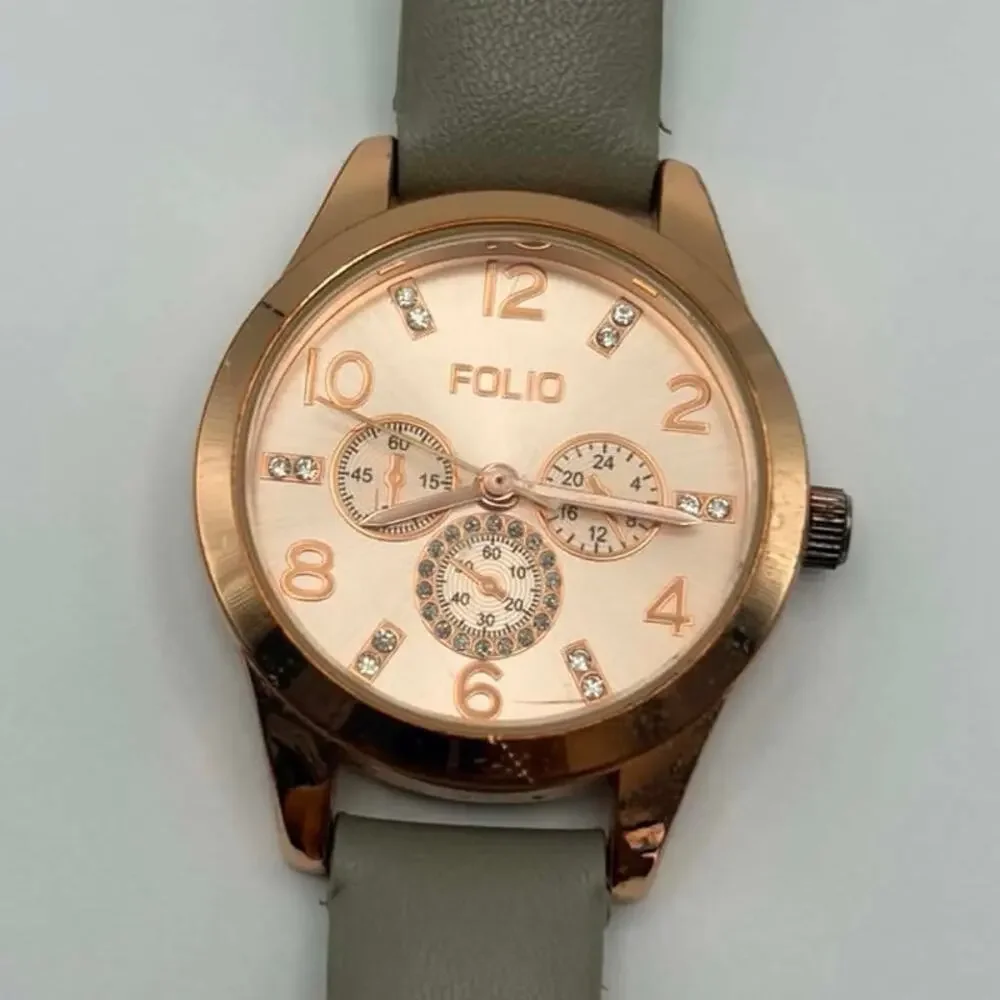 Rose Gold & Gray Folio Watch